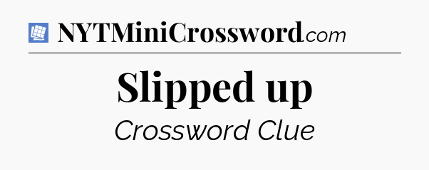 Slipped up Puzzle Page Crossword Clue