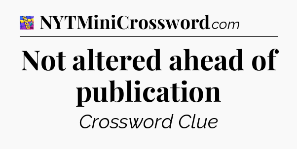 Not altered ahead of publication Codycross