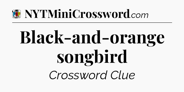 Black-and-orange songbird Crossword Clue
