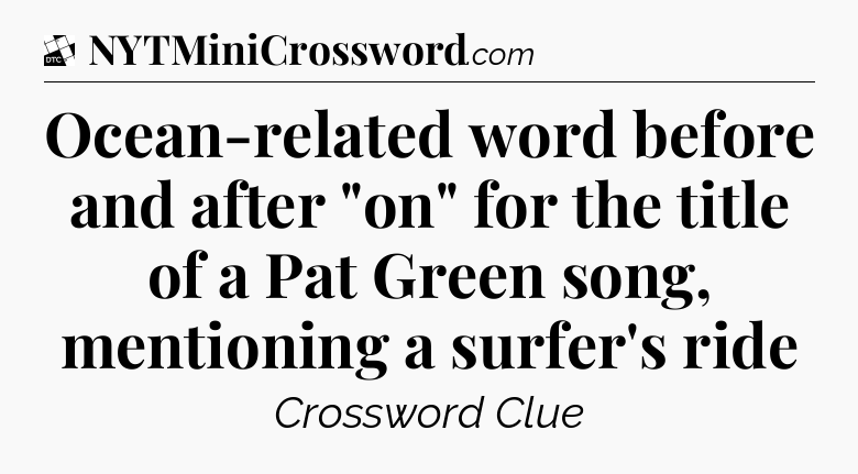 Ocean-related word before and after 