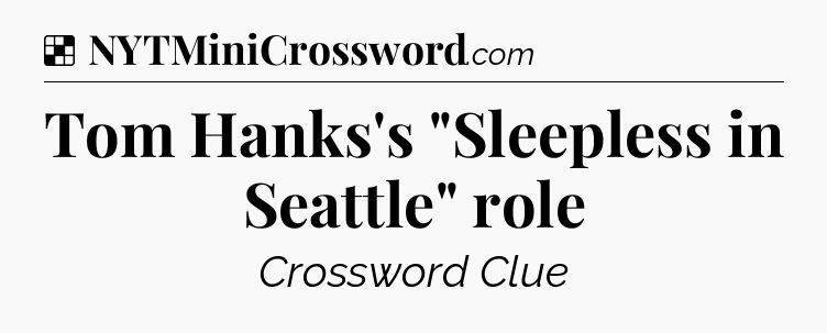 Solution: Tom Hanks's 