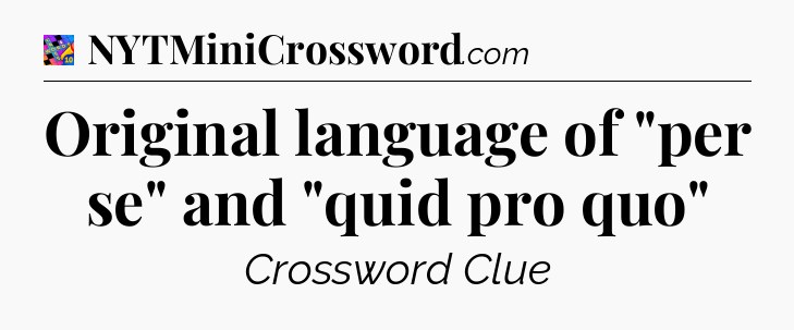 Original language of 