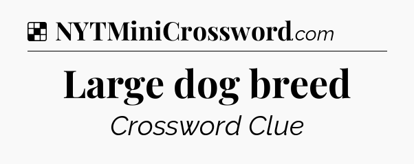 Solution: Large dog breed - NYT Crossword