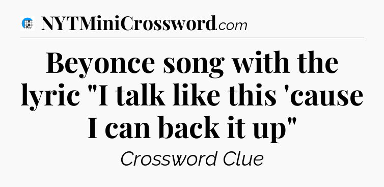 Beyonce song with the lyric 