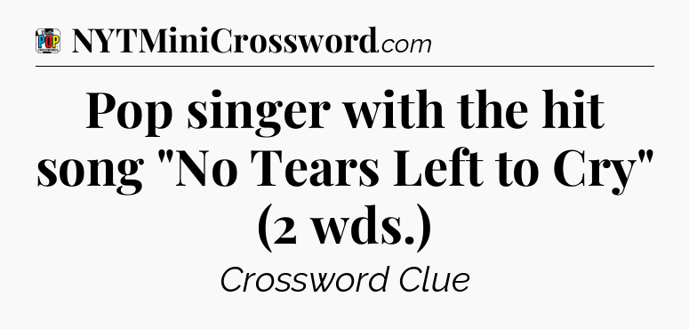 Pop singer with the hit song 