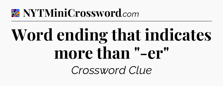 Word ending that indicates more than 