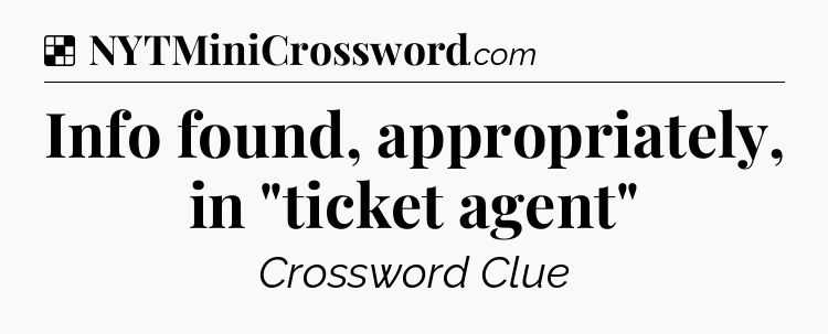 Solution: Info found, appropriately, in 