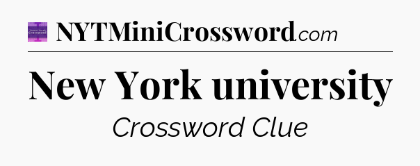 New York university - Thomas Joseph Crossword