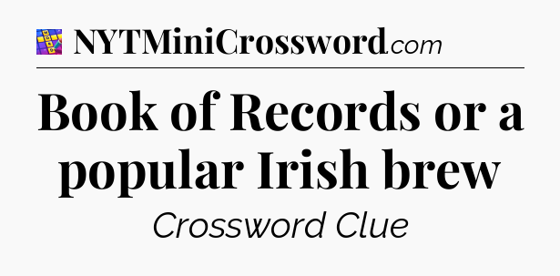 Book of Records or a popular Irish brew Codycross