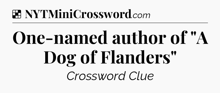 Solution: One-named author of 