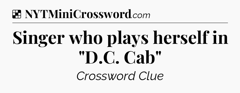 Solution: Singer who plays herself in 