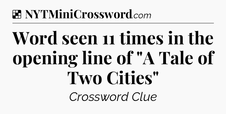 Solution: Word seen 11 times in the opening line of 