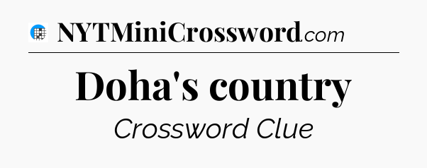 Doha's country Crossword Clue