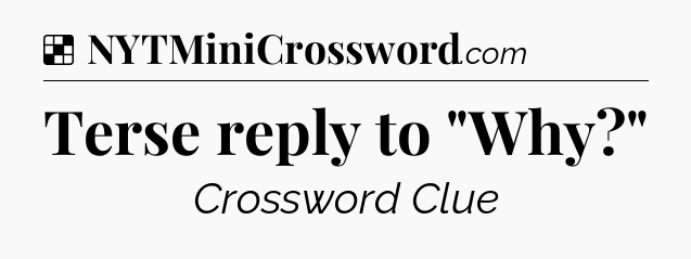 Terse reply to 