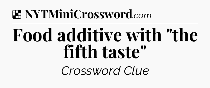 Solution: Food additive with 