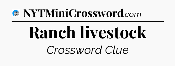 Ranch livestock Crossword Clue