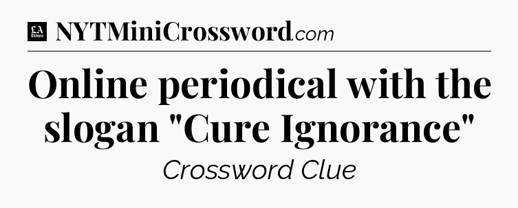 Online periodical with the slogan 