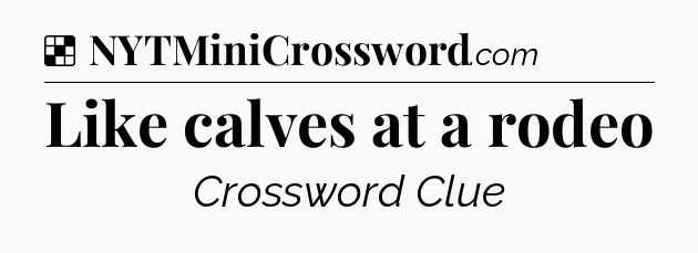 Solution: Like calves at a rodeo - NYT Crossword