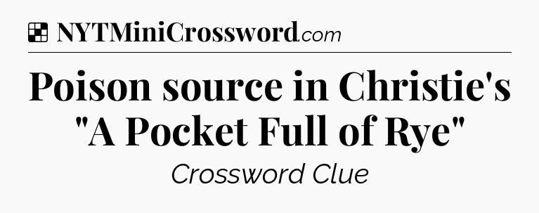 Solution: Poison source in Christie's 