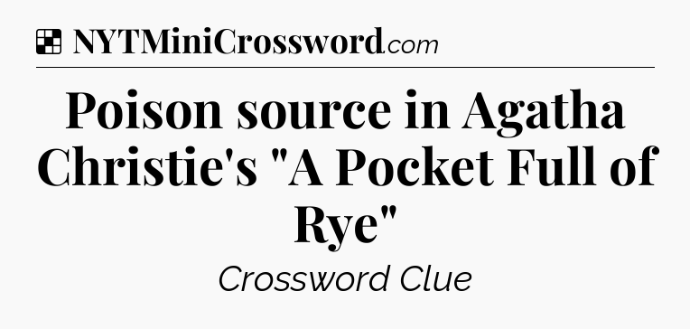 Solution: Poison source in Agatha Christie's 