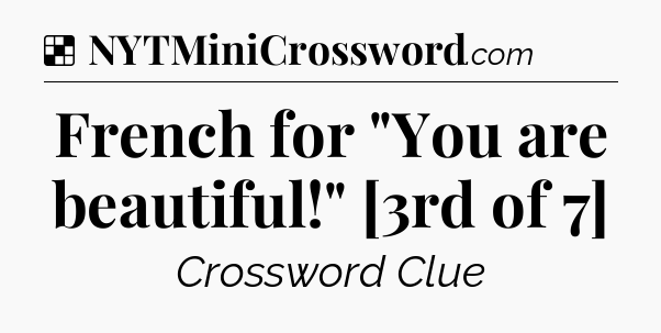 Solution: French for 