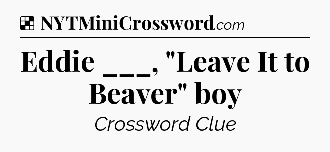 Solution: Eddie ___, 