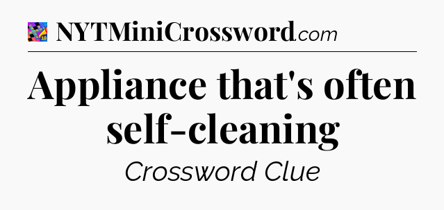 Appliance that's often self-cleaning Crossword Clue