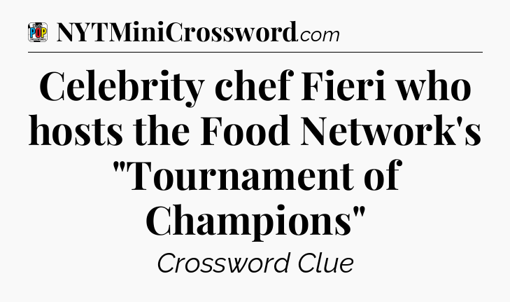 Celebrity chef Fieri who hosts the Food Network's 