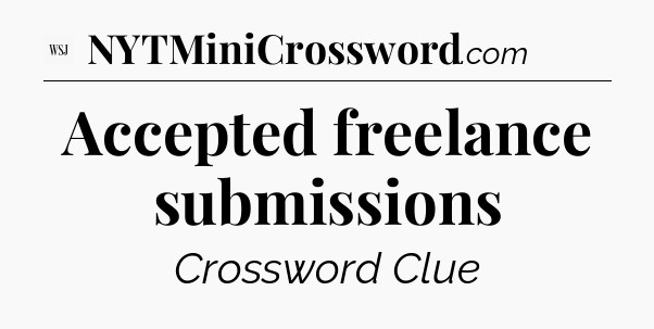 Accepted freelance submissions - WSJ Crossword