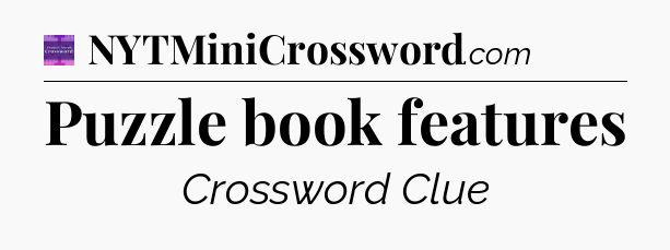 Puzzle book features - Thomas Joseph Crossword