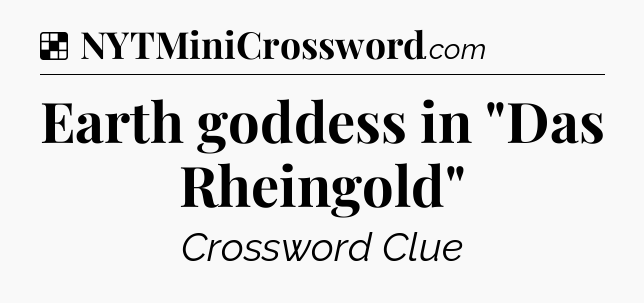 Solution: Earth goddess in 