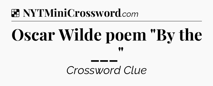 Solution: Oscar Wilde poem 