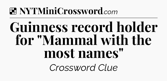 Solution: Guinness record holder for 