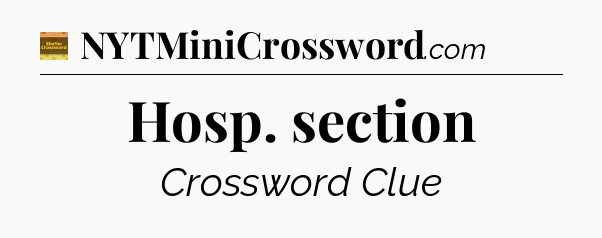 Hosp. section - Eugene Sheffer Crossword