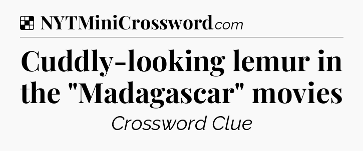 Solution: Cuddly-looking lemur in the 