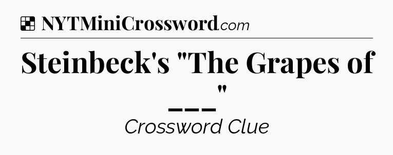 Solution: Steinbeck's 