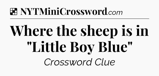 Solution: Where the sheep is in 