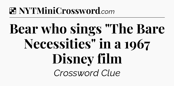 Solution: Bear who sings 