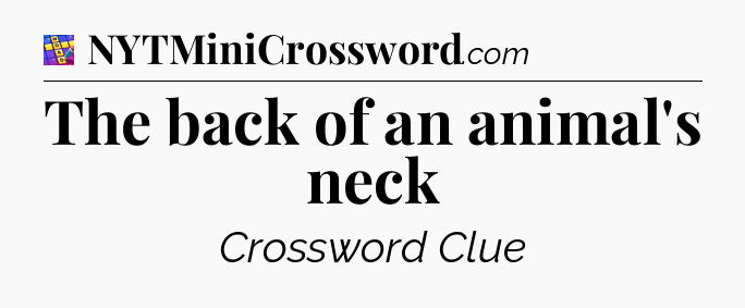 The back of an animal's neck Codycross