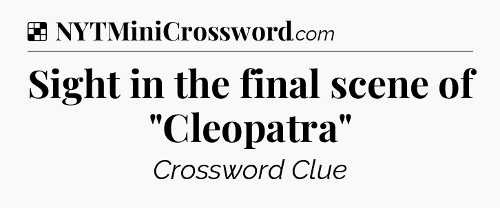 Solution: Sight in the final scene of 