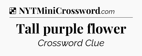 Solution: Tall purple flower - NYT Crossword