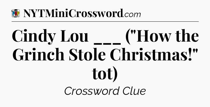 Cindy Lou ___ (