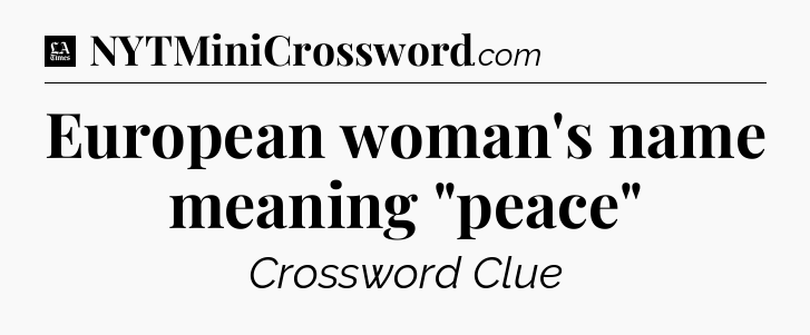 European woman's name meaning 