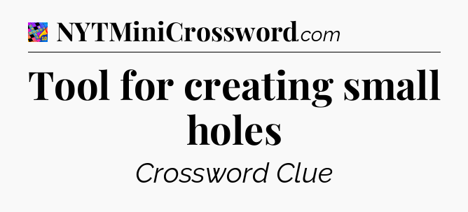 Tool for creating small holes Crossword Clue