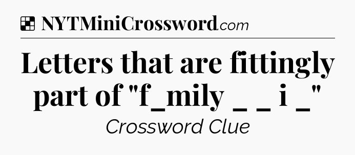 Solution: Letters that are fittingly part of 