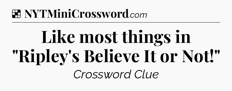 Solution: Like most things in 