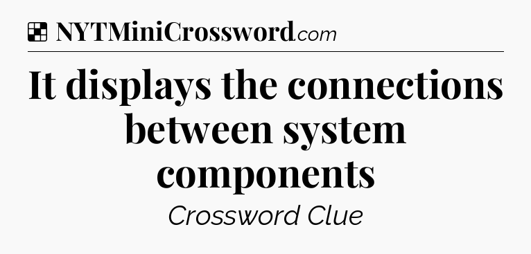 Solution: It displays the connections between system components - NYT Crossword