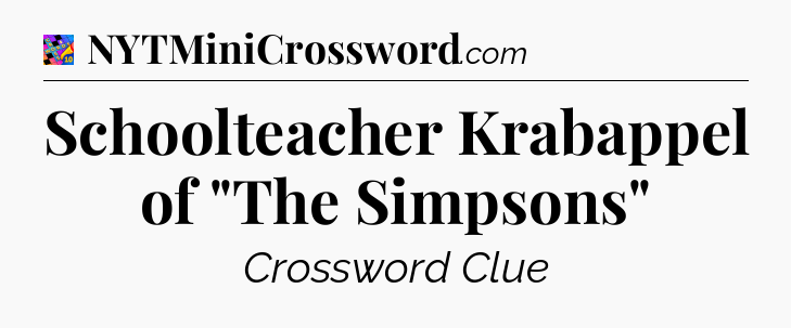Schoolteacher Krabappel of 