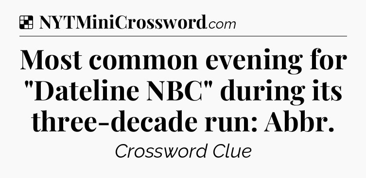 Solution: Most common evening for 