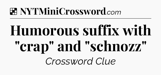 Solution: Humorous suffix with 